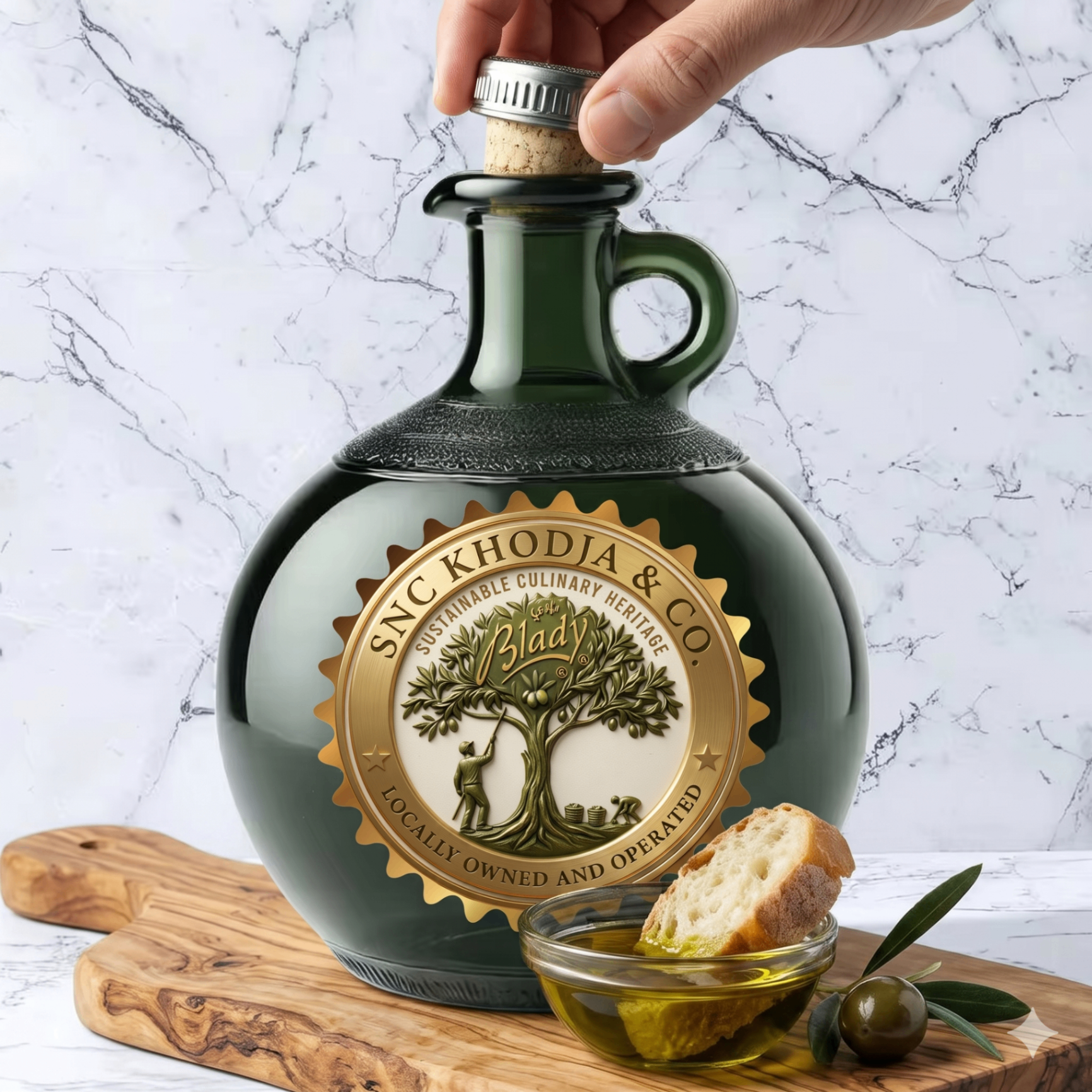 Carafe collector SNC Khodja & Co. — huile d'olive vierge extra Blady, édition Sustainable Culinary Heritage